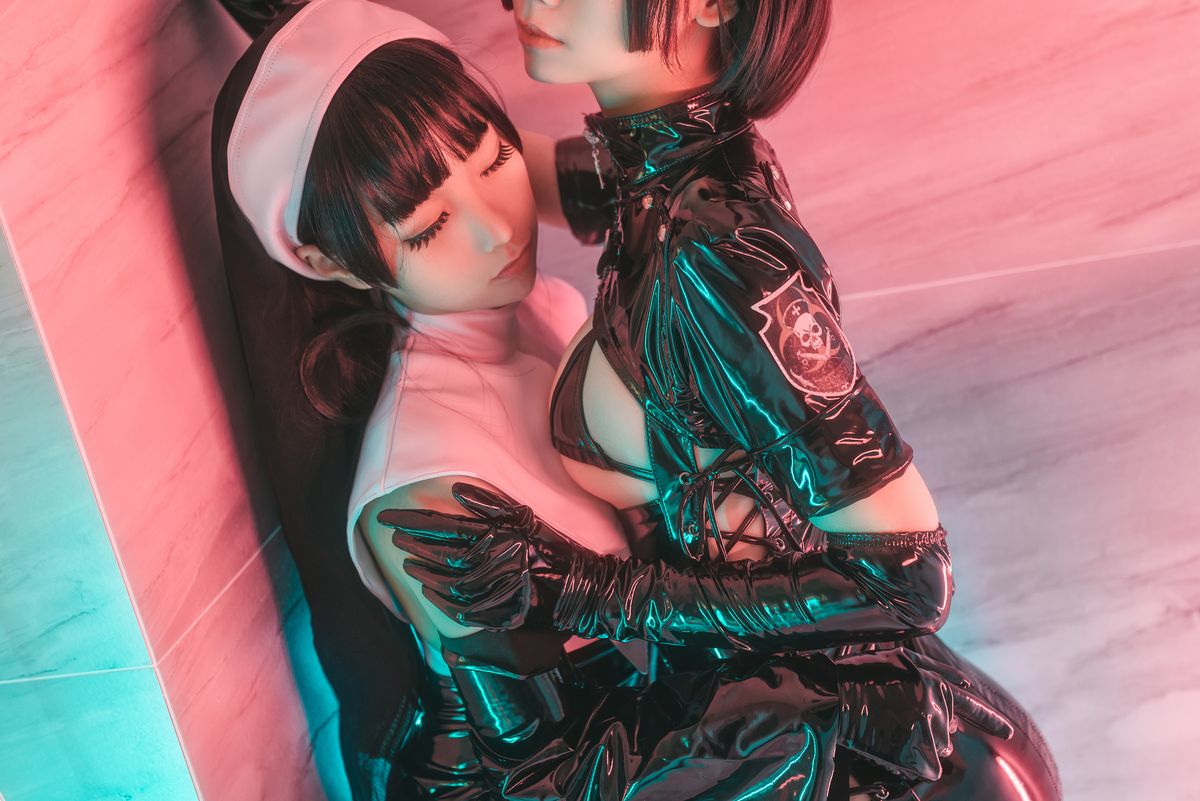 图片[3]-蠢沫沫-黑胶衣修女护士-COS世界
