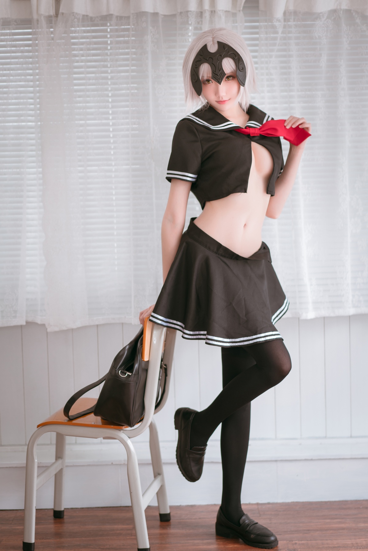 瓜希酱 - 黑贞德 校服-COS世界