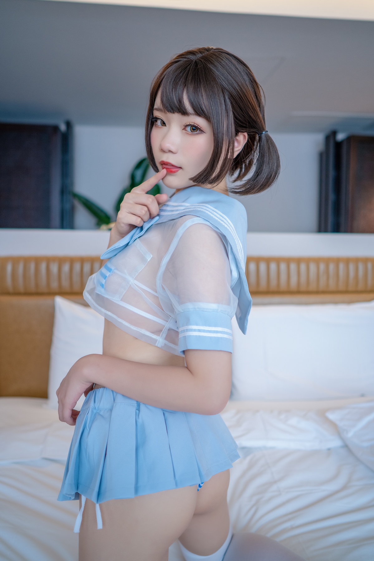 图片[4]-王胖胖u – NO.004 蓝色水手透明分体 [40P1V 704M]-COS世界