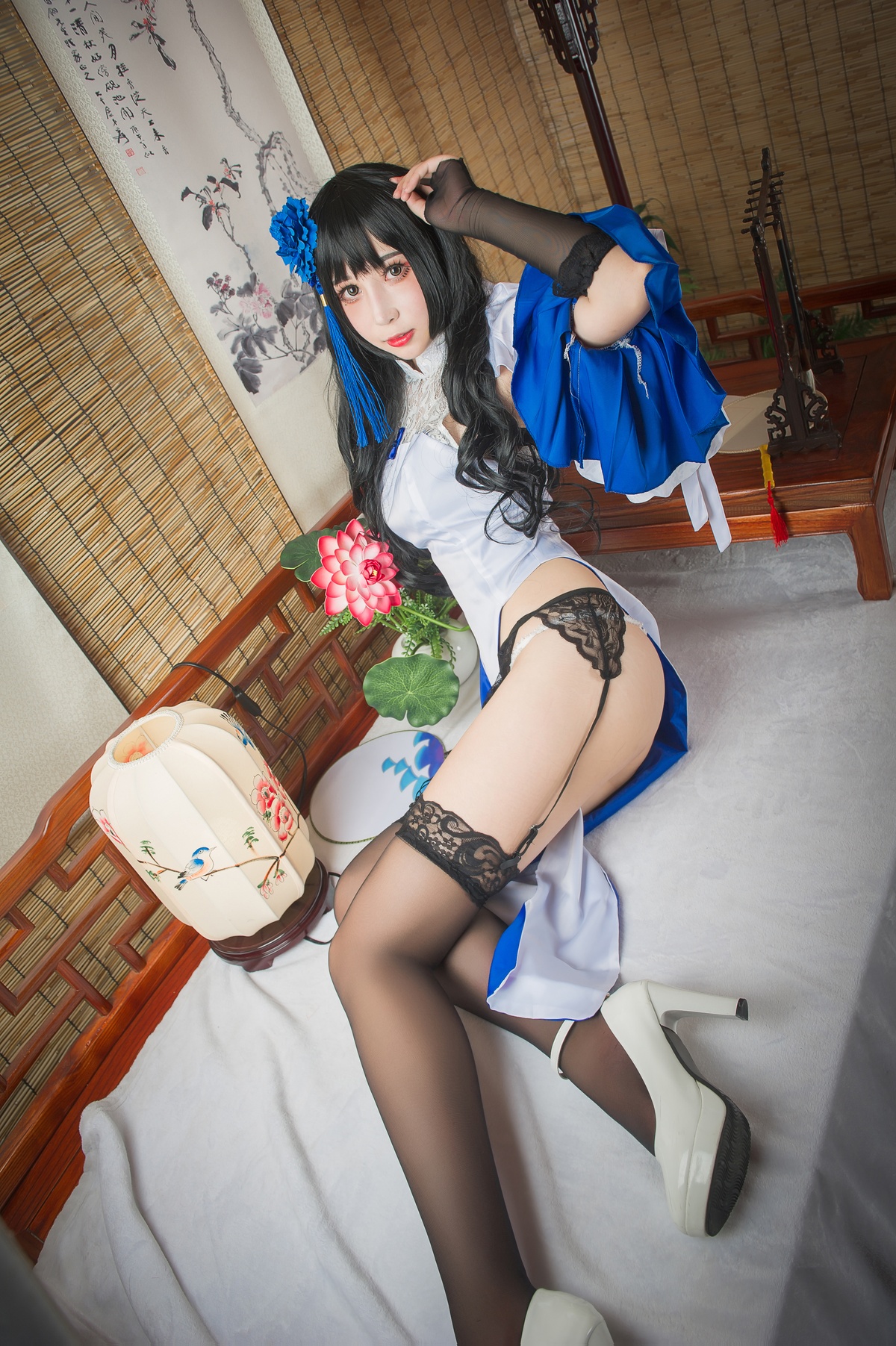 图片[2]-【coser】-黑米粥-NO.001 95式玉玲珑旗袍-COS世界