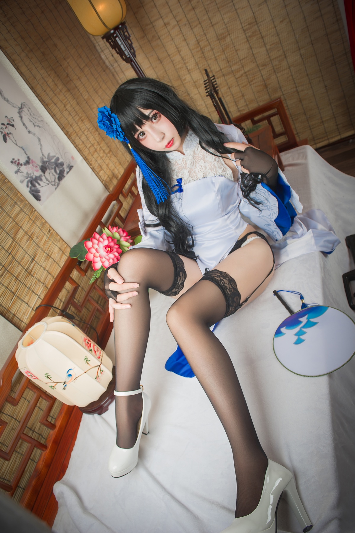 图片[5]-【coser】-黑米粥-NO.001 95式玉玲珑旗袍-COS世界