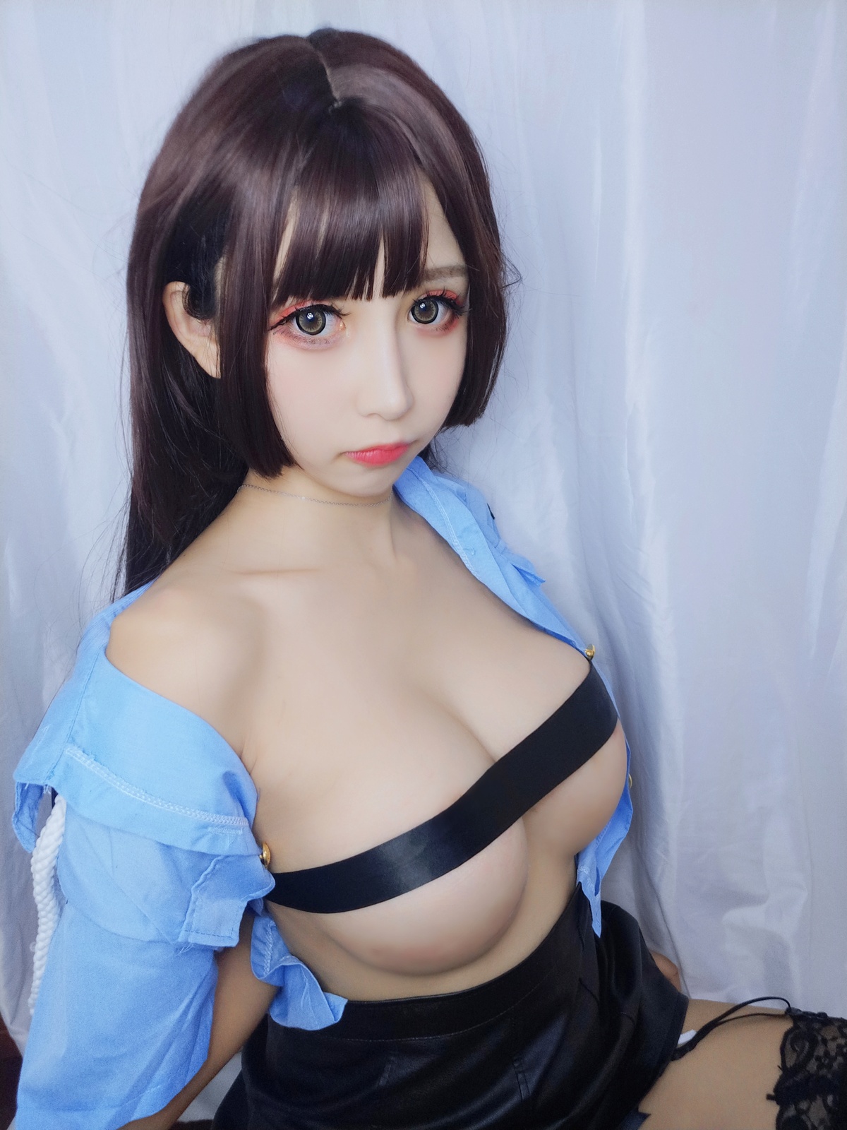 【coser】-黑米粥-NO.005 蓝色制服-COS世界