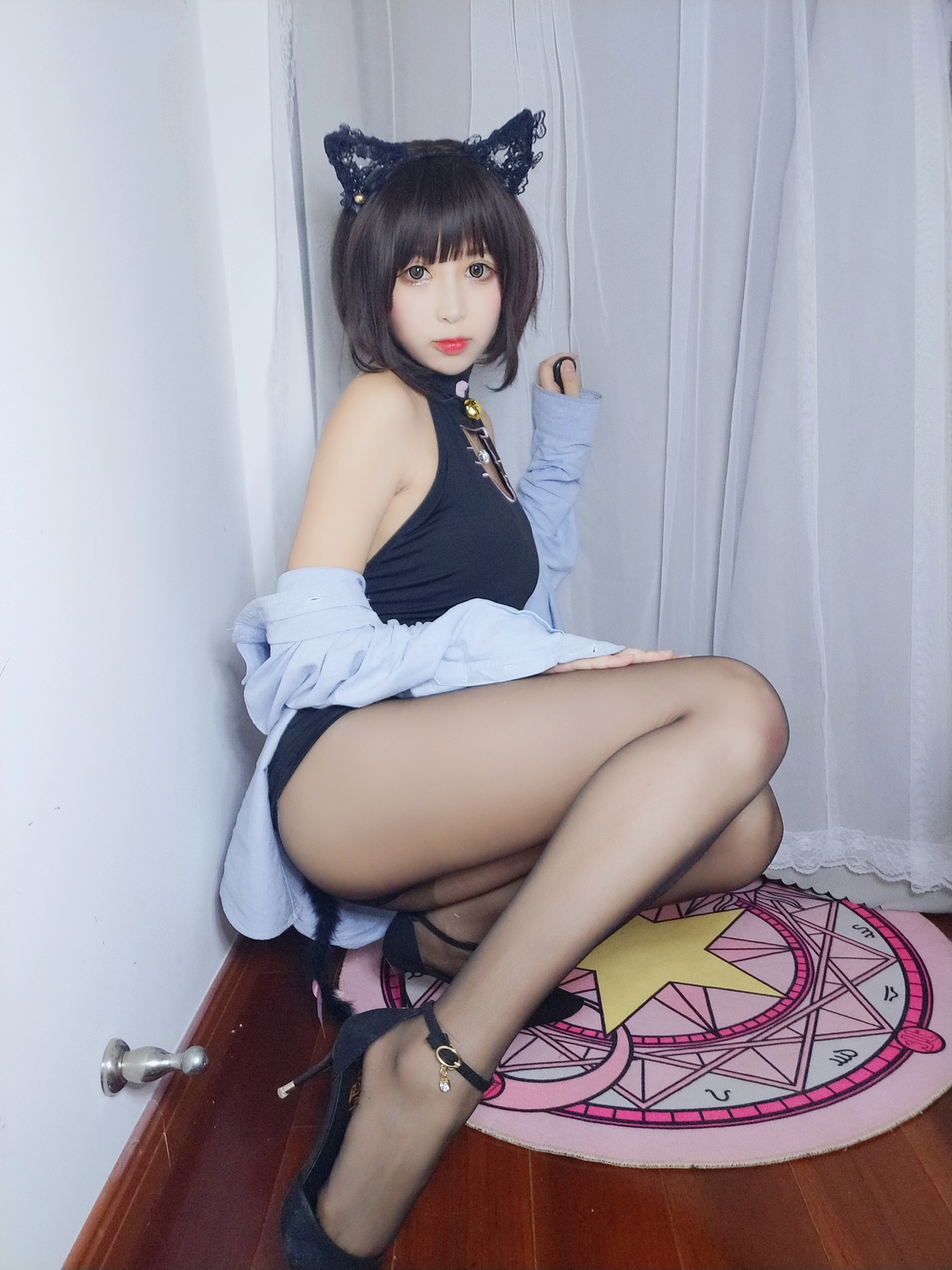 【coser】-黑米粥-NO.007 露背猫咪-COS世界