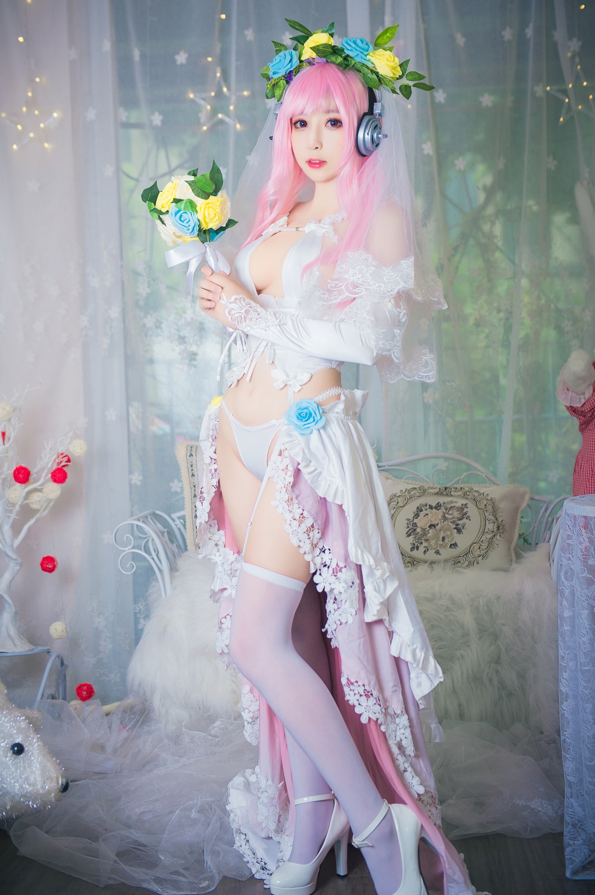 图片[2]-【coser】-黑米粥-NO.012 索尼子花嫁-COS世界