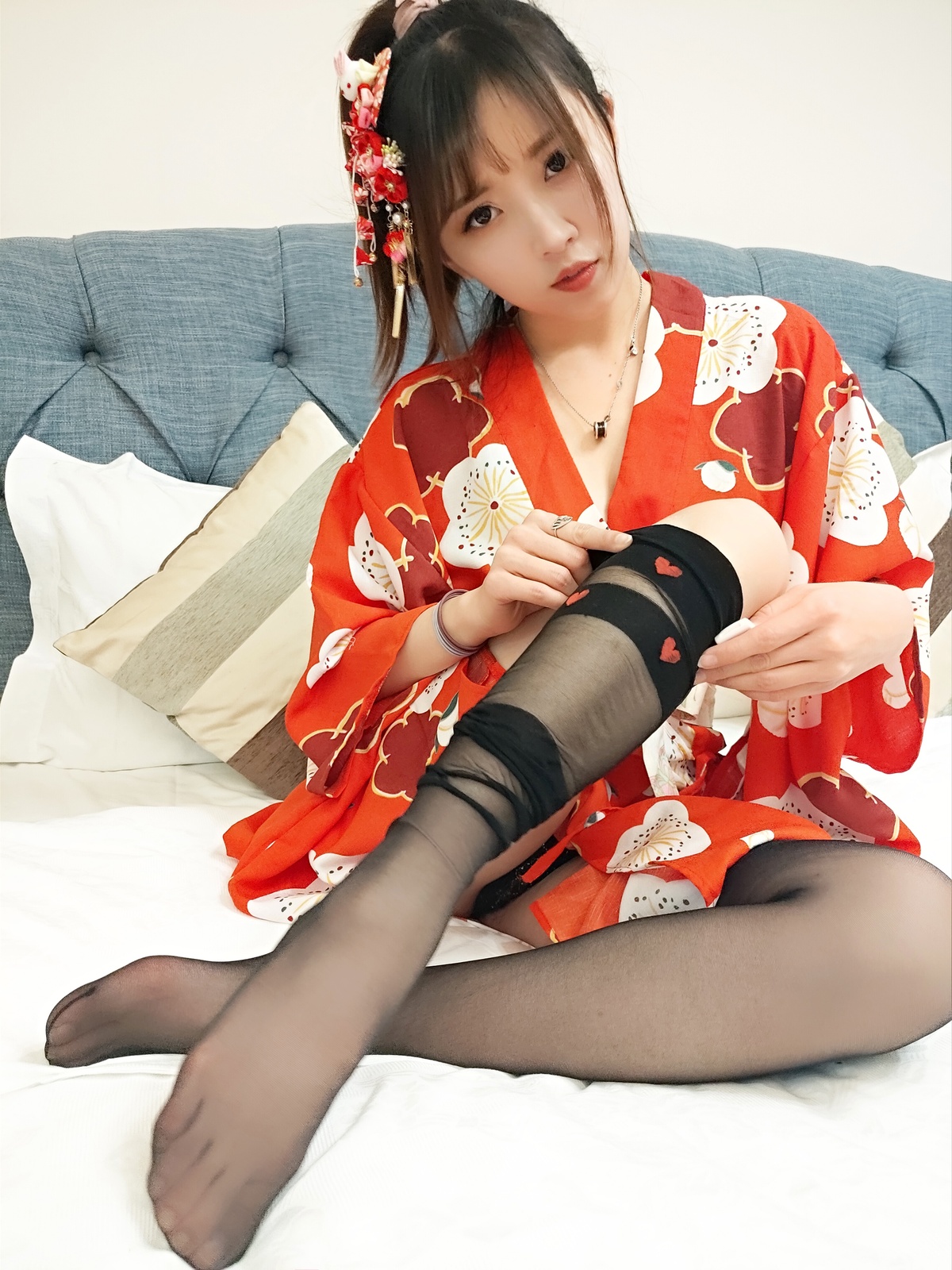 图片[3]-露娜 NO.002 黑丝和服-COS世界