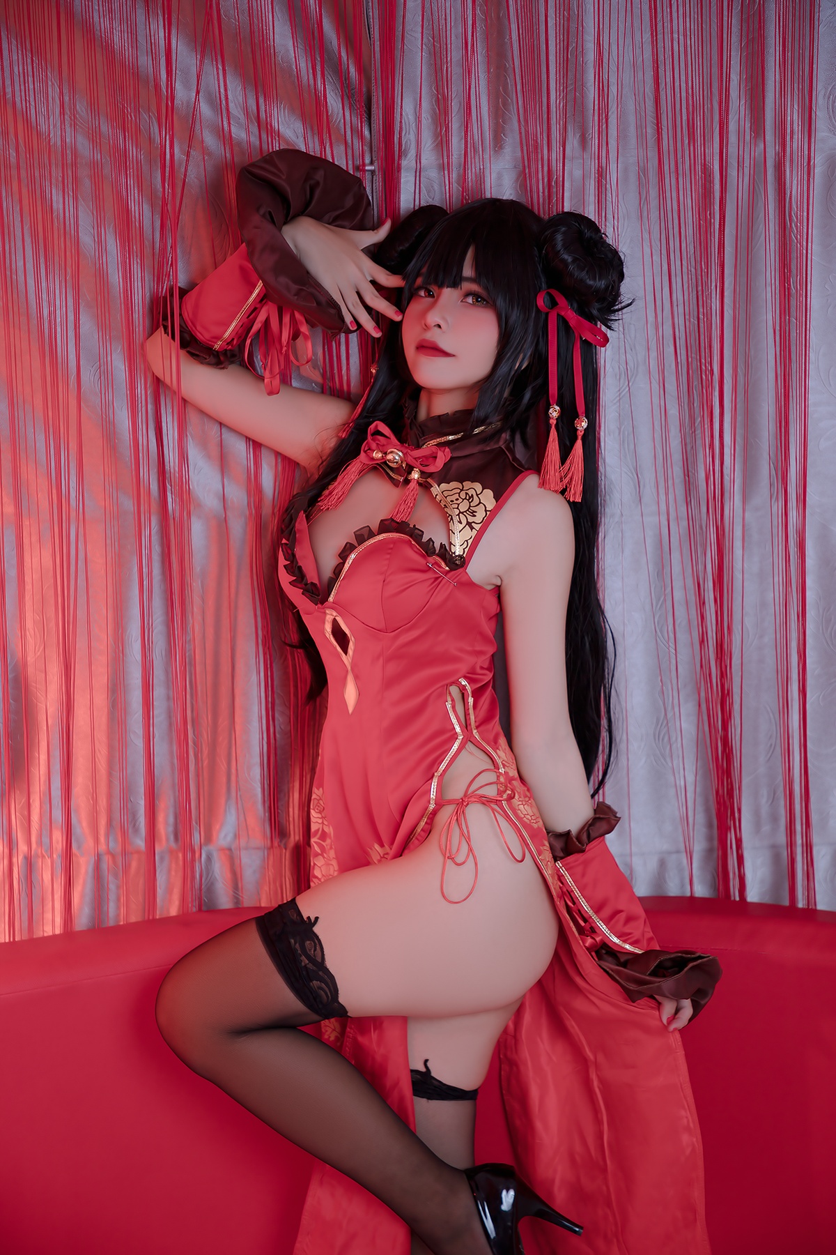 微博Coser@Azami - NO.45 狂三旗袍-COS世界
