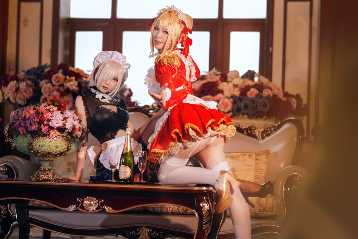 微博Coser@面饼仙儿 NO.079 Claudius x Kyrielight Maid - 半半子X面饼仙儿-COS世界