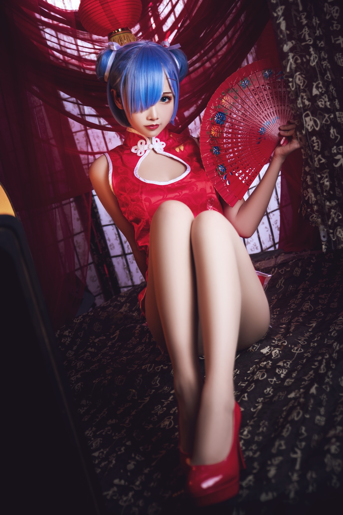 微博Coser@面饼仙儿 NO.052 雷姆旗袍-COS世界