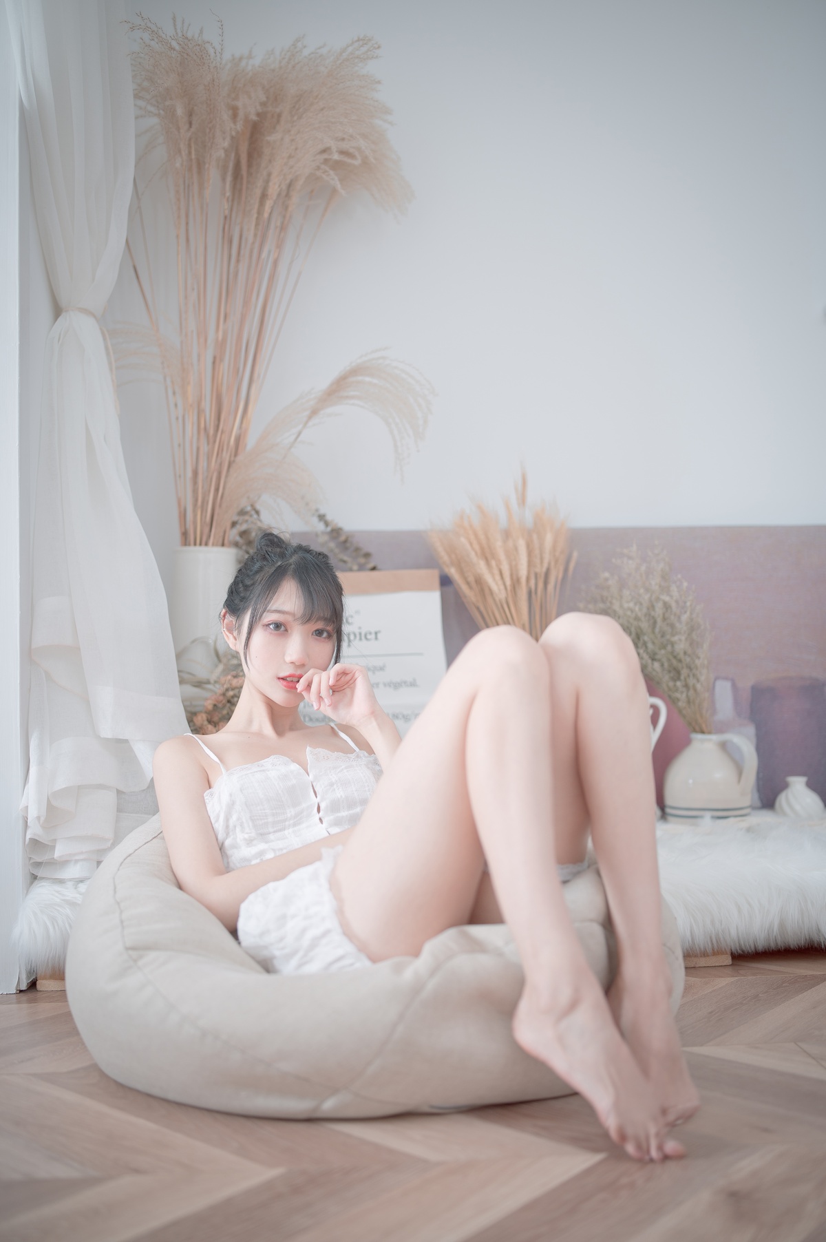 图片[3]-【coser】周叽是可爱兔兔 – NO.17 白色睡衣-COS世界