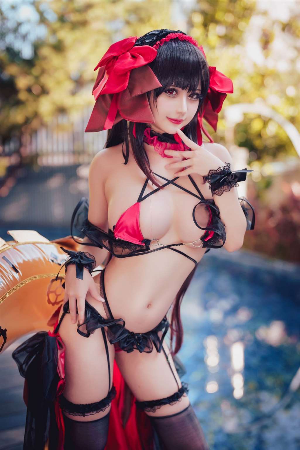 图片[2]-沖田凜花Rinka Kurumi Tokisaki Swimsuit-COS世界