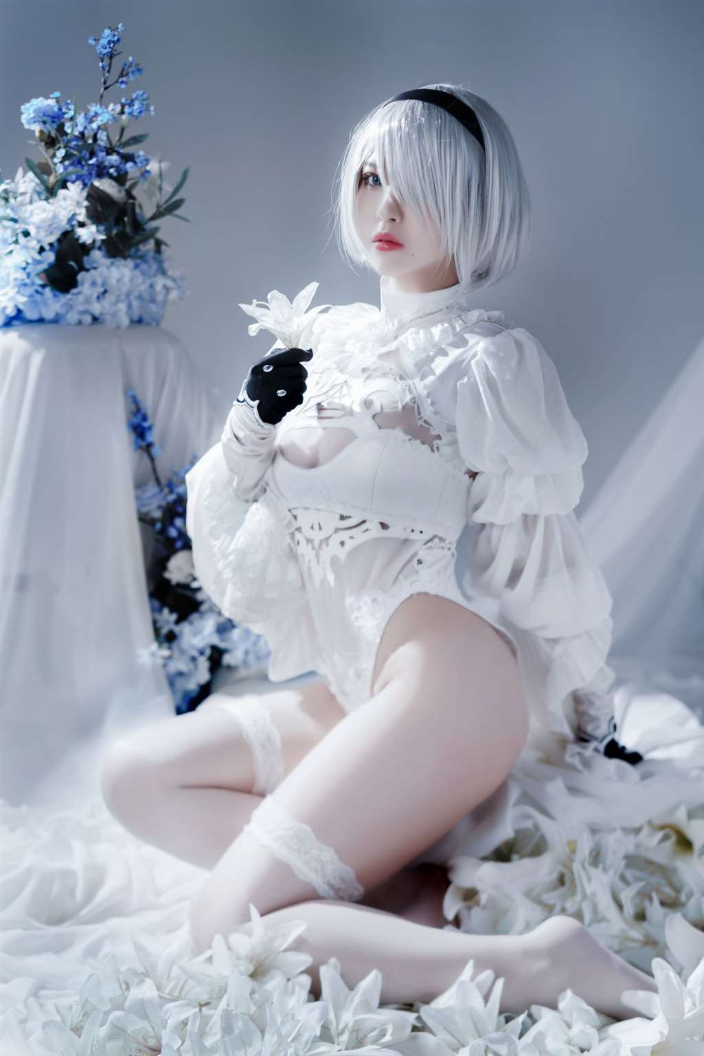 图片[5]-半半子 Automataヨルハ二号B型 白いドレス-COS世界