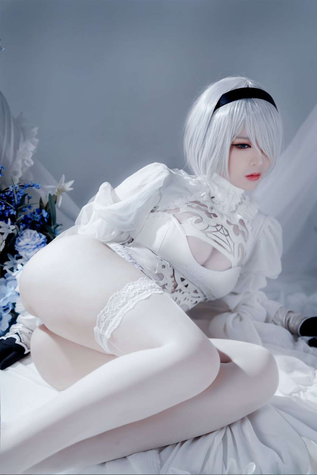 图片[3]-半半子 Automataヨルハ二号B型 白いドレス-COS世界