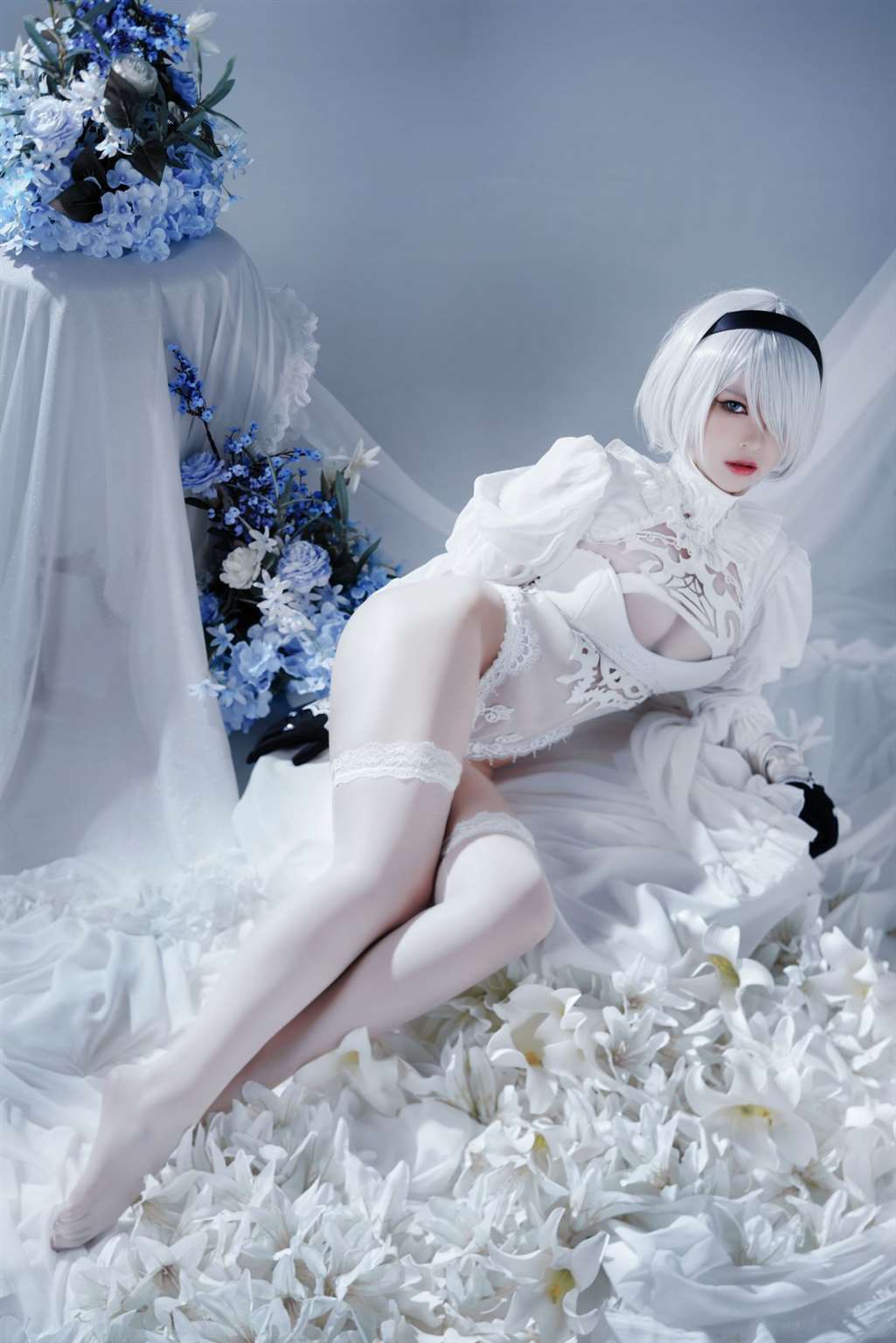 图片[2]-半半子 Automataヨルハ二号B型 白いドレス-COS世界