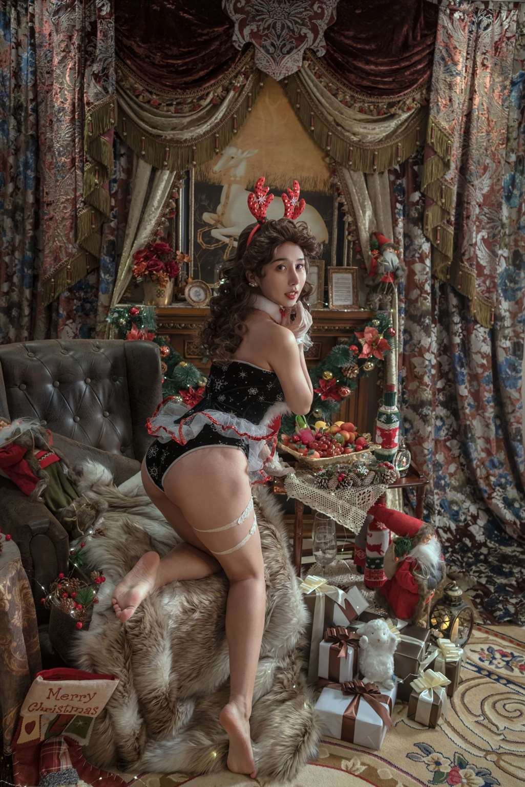 图片[3]-云溪溪 奶桃圣诞女郎-COS世界