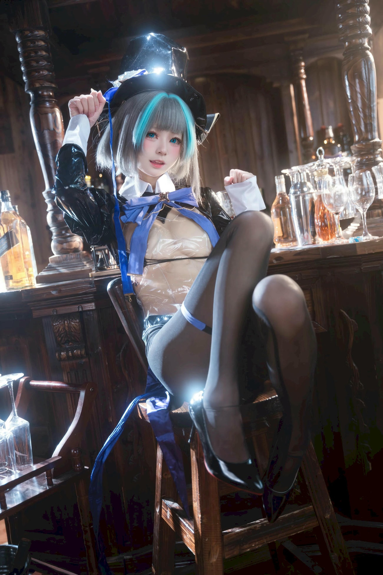九柒喵 – 碧蓝航线 柴郡兔女郎 58P-COS世界