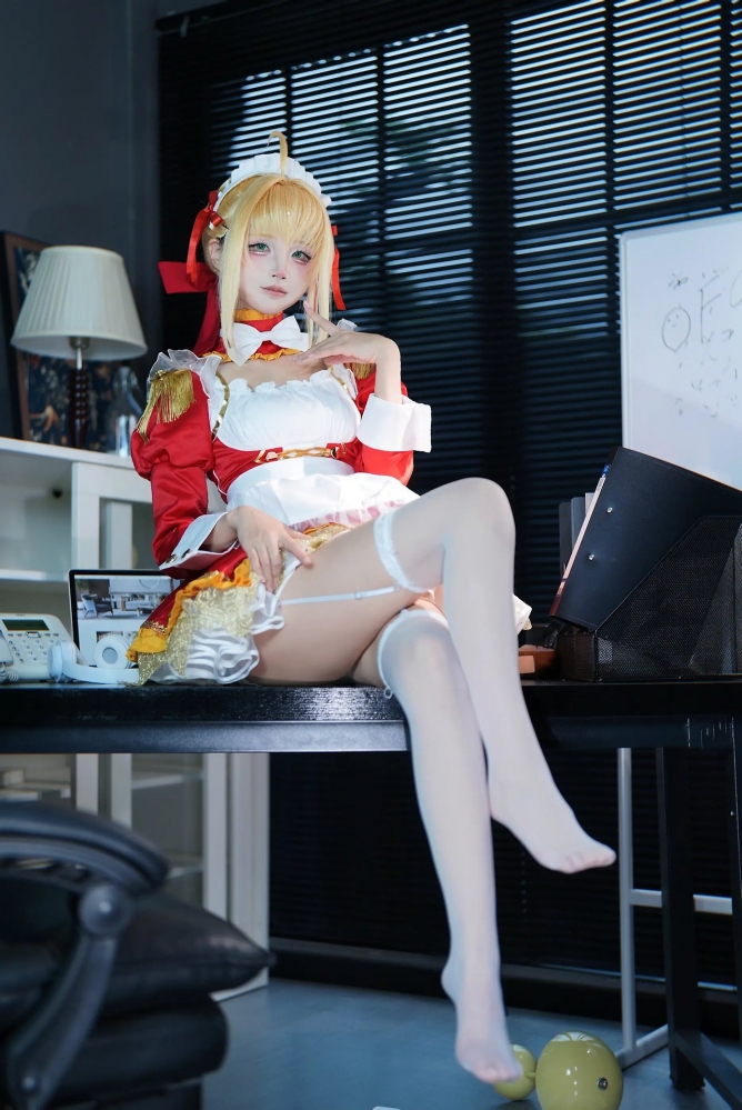 图片[3]-清纯少女五更百鬼 – FGO 尼禄 女僕  15P  [15P]-COS世界