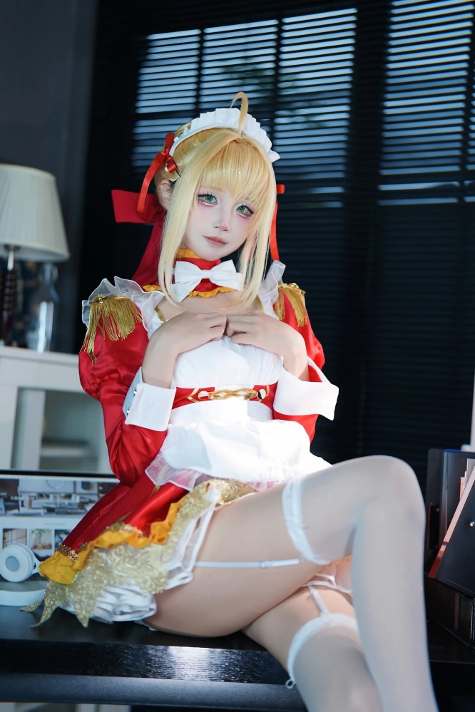 图片[2]-清纯少女五更百鬼 – FGO 尼禄 女僕  15P  [15P]-COS世界
